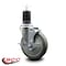 Service Caster 5'' Gray Poly Swivel 1-5/8'' Expanding Stem Caster with Brake SCC-EX20S514-PPUB-TLB-158 - alternate 2